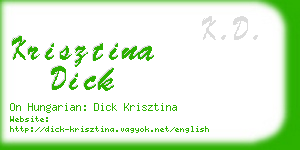 krisztina dick business card